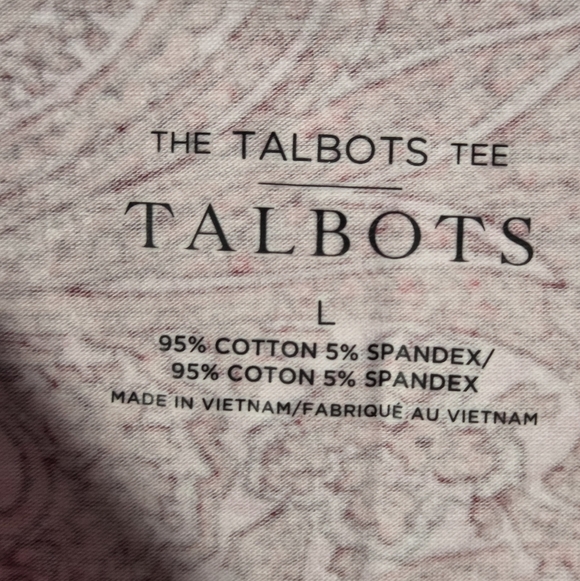 NWT Talbot's The Tee Shirt Women's L Pink & Red Paisley Long Sleeve Shirt $40 - Picture 3 of 4